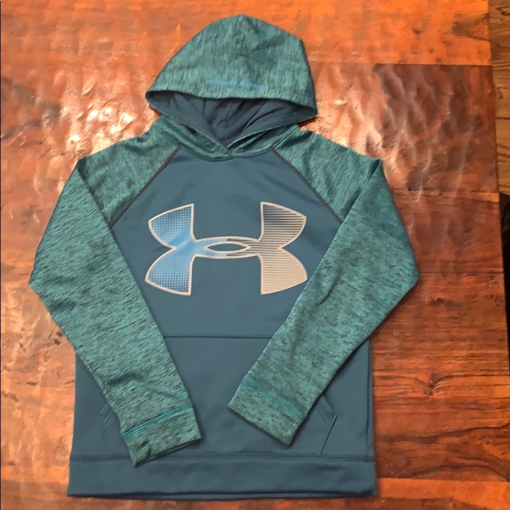 Under armor hoodie blue and gray